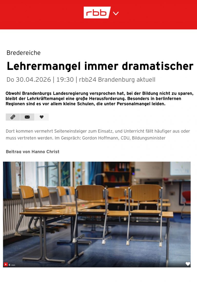 rbb · Dauerthema Bildung